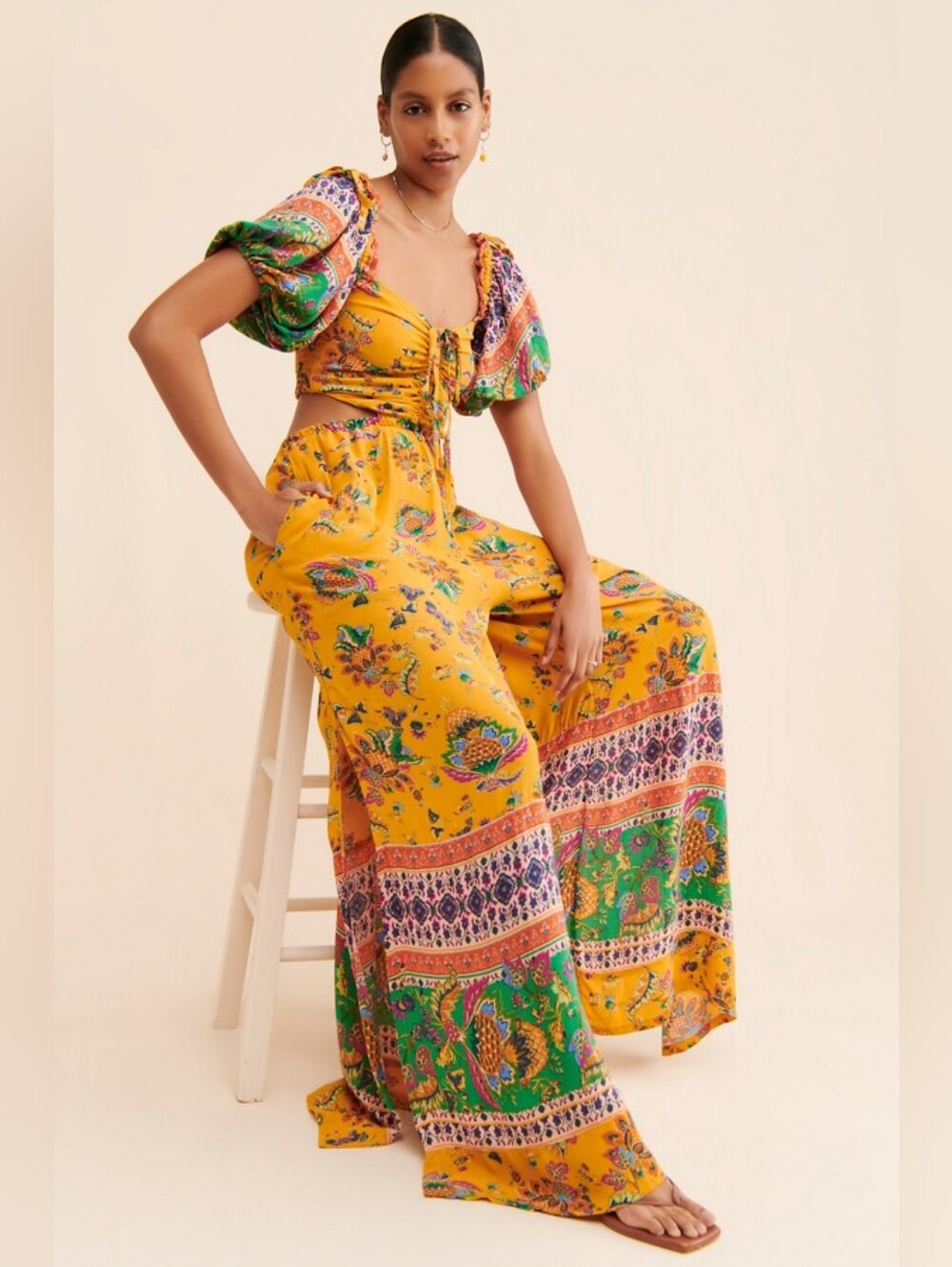 Free People Bali Citrus Skies Jumpsuit